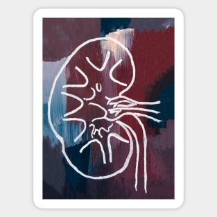 Gouached Abstract Kidney Sticker